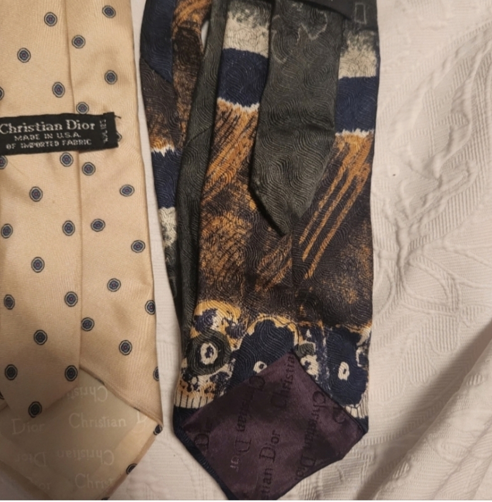 4 Mens Silk Ties DIOR TOMMY HILFIGER - Picture 5 of 10